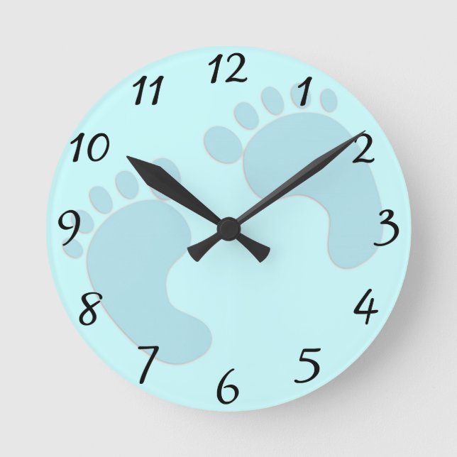 Reloj Redondo Mediano Baby Footprints (Anverso)