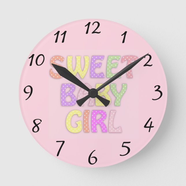 Reloj Redondo Mediano Baby Girl Clock (Anverso)