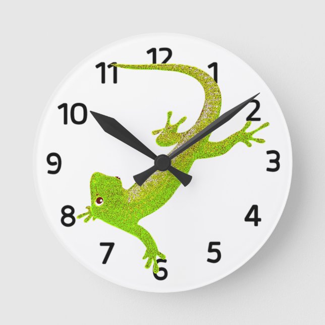 Reloj Redondo Mediano Baby Lizard Personalizado Clock (Anverso)