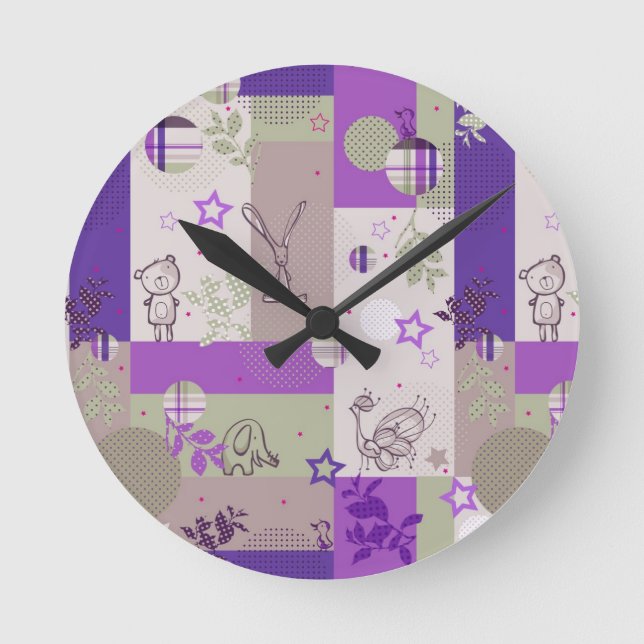 Reloj Redondo Mediano Baby Quilt Pattern (Anverso)