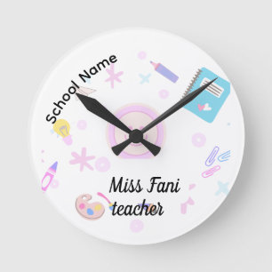 Reloj Redondo Mediano Back to School happy face