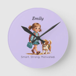 Reloj Redondo Mediano Back to School Wall Clock – Personalized