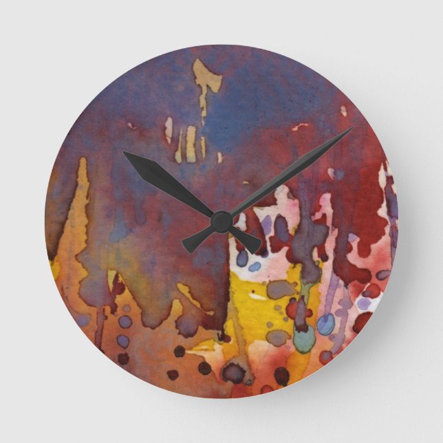 Reloj Redondo Mediano background watercolor 8 (Anverso)
