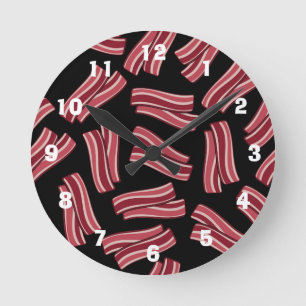 Reloj Redondo Mediano Bacon Strips Pattern