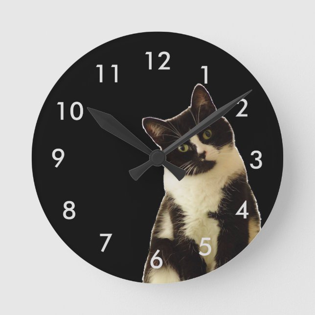 Reloj Redondo Mediano Badass Cats "What are you looking at!" (Anverso)