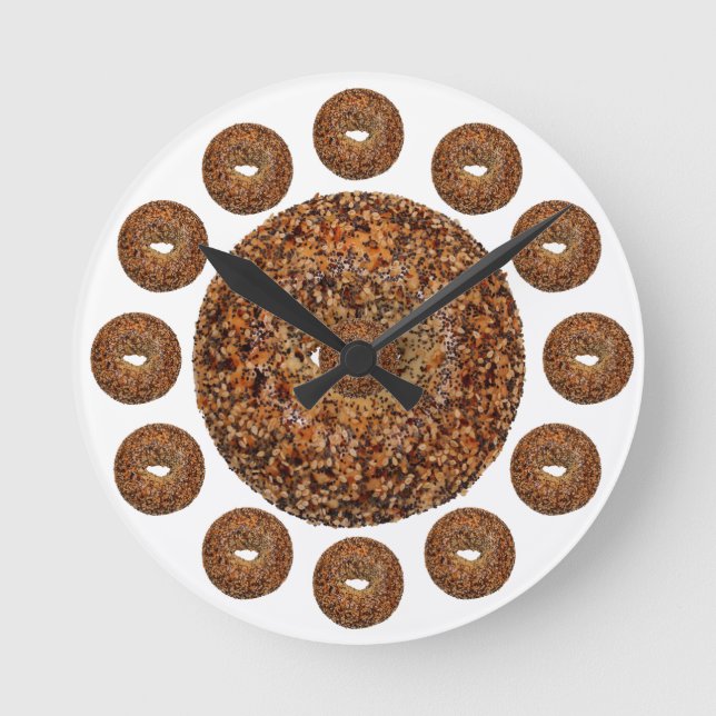 Reloj Redondo Mediano Bagel Time Todo Bagel (Anverso)