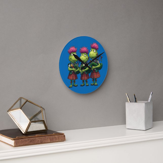 Reloj Redondo Mediano Bagpipers for Burns Supper Scottish (Oficina)