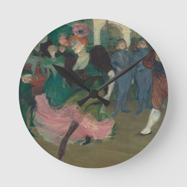 Reloj Redondo Mediano Bailando con la pintura Bolero - Toulouse-Lautrec (Anverso)