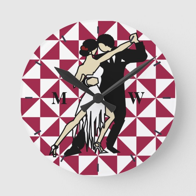 Reloj Redondo Mediano Bailarinas de tango (Anverso)
