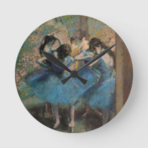 Reloj Redondo Mediano Bailarines de Edgar Degas el   en el azul, 1890