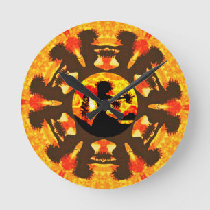 Reloj Redondo Mediano Bailarines hawaianos de Hula