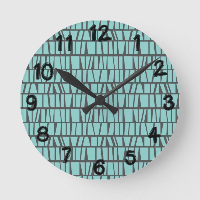 Reloj Redondo Mediano Baldosas azules (Anverso)