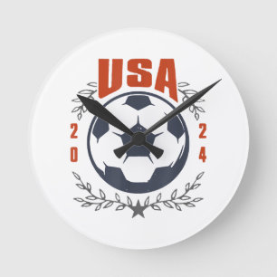 Reloj Redondo Mediano Ball de fútbol de Estados Unidos 2024 Stars & Laur