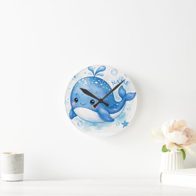 RELOJ REDONDO MEDIANO BALLENA KAWAII MONA (Hogar)