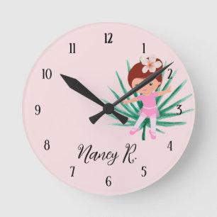 Reloj Redondo Mediano Ballerina Ballet Tropical