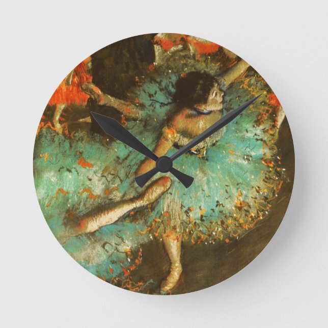 Reloj Redondo Mediano Ballerina Dance Green Dancer Degas Ballet (Anverso)