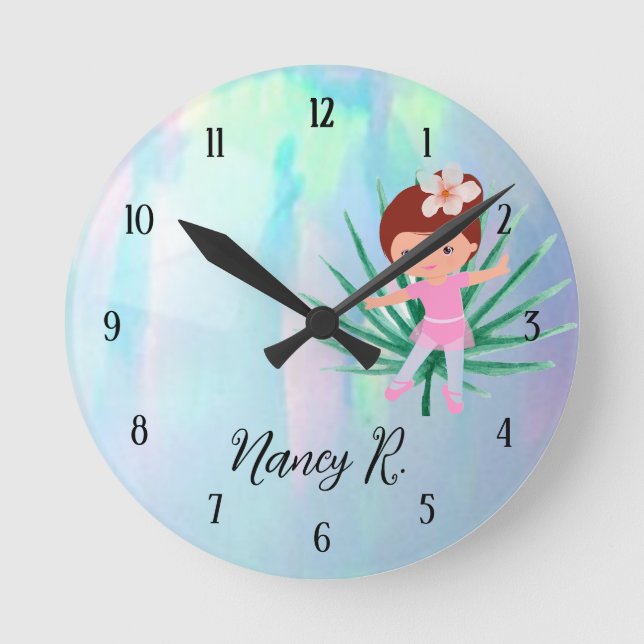 Reloj Redondo Mediano Ballerina Tropical 0pal (Anverso)