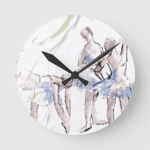 Reloj Redondo Mediano Ballet acuático bailando Ballerina