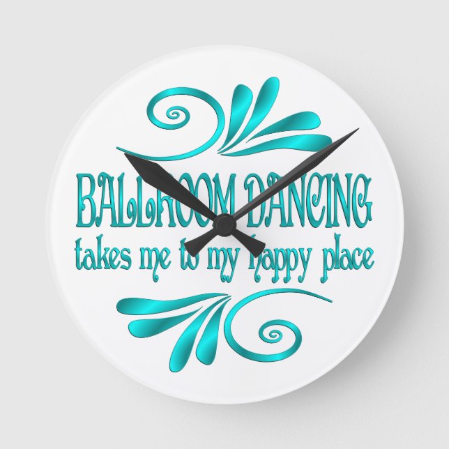 Reloj Redondo Mediano Ballroom Dancing Happy (Anverso)