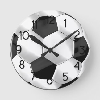 Reloj Redondo Mediano Balón de fútbol blanco y negro