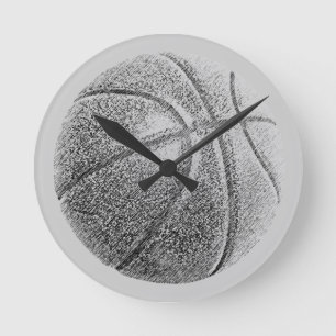 Reloj Redondo Mediano Baloncesto con efecto lápiz