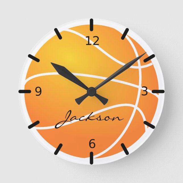 Reloj Redondo Mediano Baloncesto personalizado (Anverso)