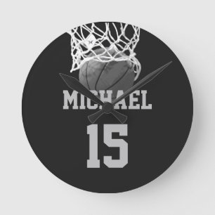 Reloj Redondo Mediano Baloncesto Su Nombre