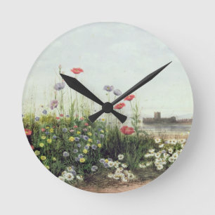 Reloj Redondo Mediano Banco de las flores del verano