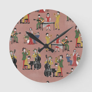 Reloj Redondo Mediano Banda de Jazz Vintage