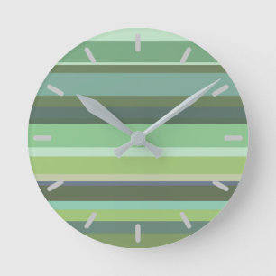 Reloj Redondo Mediano Bandas horizontales de color verde oliva