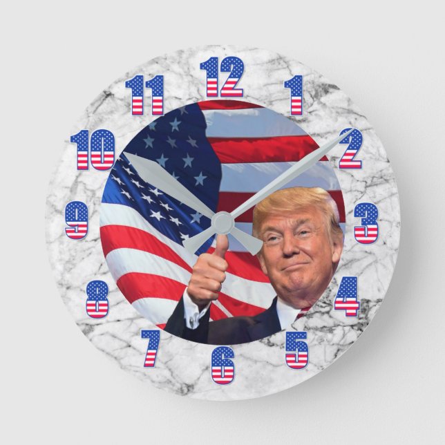 RELOJ REDONDO MEDIANO BANDEJA CON TRUMP (Anverso)