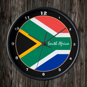 Reloj Redondo Mediano Bandera africana patriótica, hogar sudafricano / d