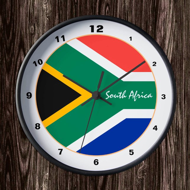 Reloj Redondo Mediano Bandera africana y diseño de moda y Sudáfrica (Subido por el creador)
