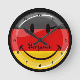 Reloj Redondo Mediano Bandera alemana sonriente