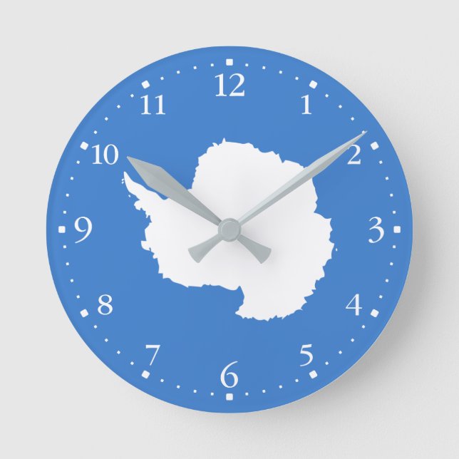 Reloj Redondo Mediano Bandera antártica patriótica (Anverso)