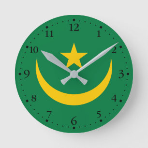 Reloj Redondo Mediano Bandera antigua de Mauritania