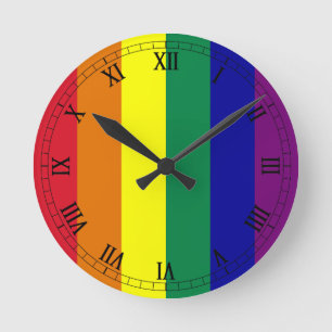 Reloj Redondo Mediano Bandera arco iris