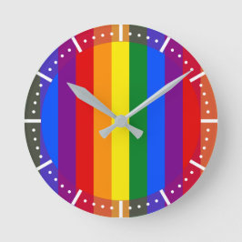 Reloj Redondo Mediano Bandera arcoiris LGBTQ+ para el mes del orgullo -