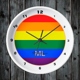 Reloj Redondo Mediano Bandera arcoiris y orgullo, comunidad LGBT/reloj d