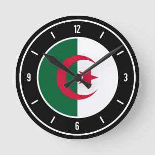 Reloj Redondo Mediano Bandera argelina elegante