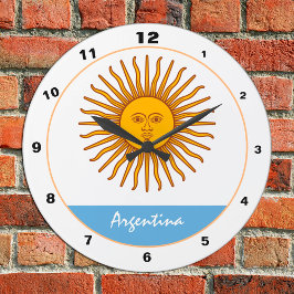 Reloj Redondo Mediano Bandera argentina y diseño de moda y moda argentin