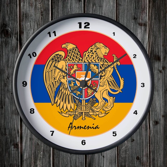 Reloj Redondo Mediano Bandera armenia & Armenia Home / diseño de moda (Subido por el creador)