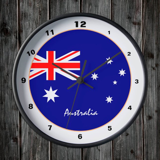 Reloj Redondo Mediano Bandera australiana y diseño de moda y moda austra (Subido por el creador)