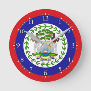 Reloj Redondo Mediano Bandera Beliceña