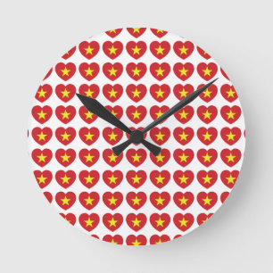 Reloj Redondo Mediano Bandera cardíaca de Vietnam