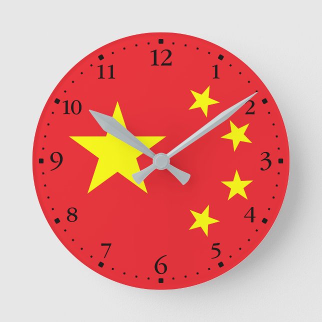 Reloj Redondo Mediano Bandera china (Anverso)