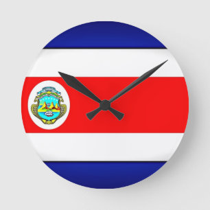 Reloj Redondo Mediano Bandera costarricense estilizada