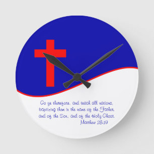Reloj Redondo Mediano Bandera cristiana inspirada