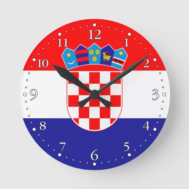 Reloj Redondo Mediano Bandera croata (Anverso)