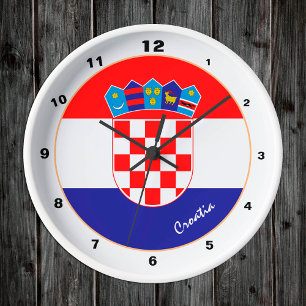 Reloj Redondo Mediano Bandera croata moderna, Croacia de moda Hogar / di